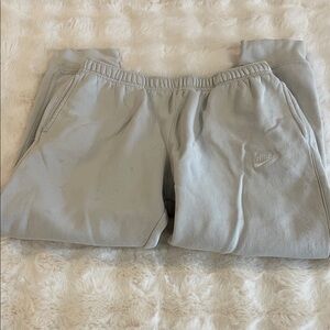Nike Light Gray Joggers with Embroidered Swoosh